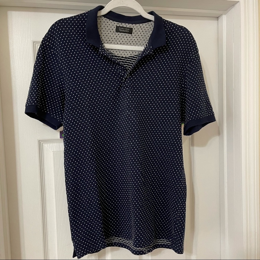 Zara Man Polka Dot short sleeve polo shirt